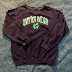 Classic Black Notre Dame Collegiate Crewneck Sweatshirt Medium